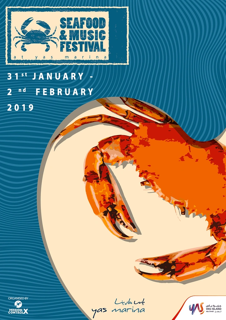 Seafood Restaurants creative ad: Crab becomes striking festival centerpiece