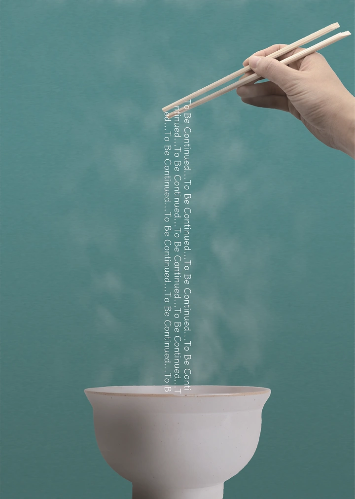 Instant Noodles & Pasta Brands creative ad: Typography flows directly into noodle bowl