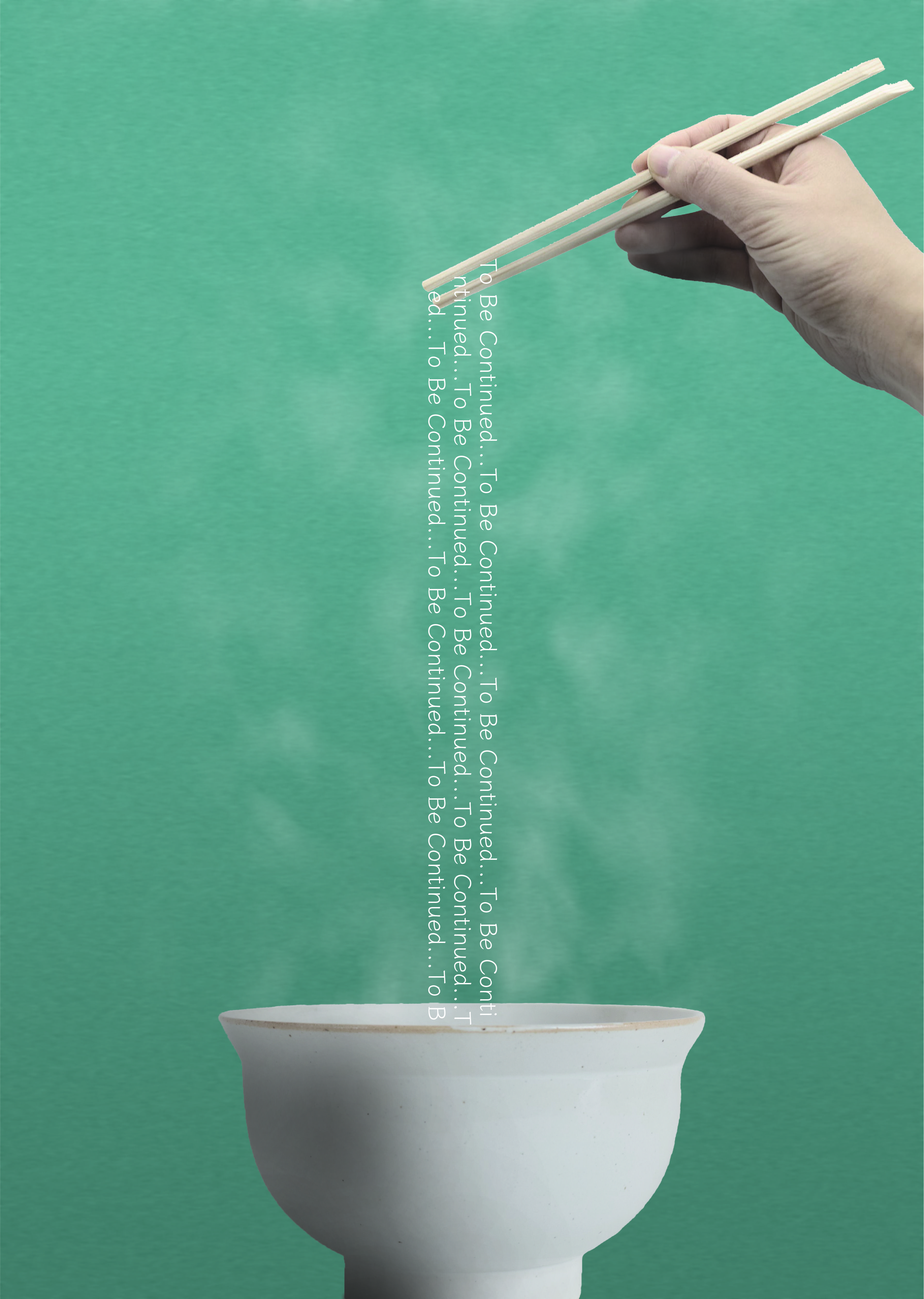 Story: Typography flows directly into noodle bowl