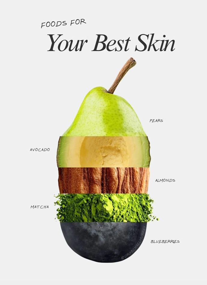 Nutritionists & Dietitians creative ad: Pear silhouette sliced into bands of different food textures