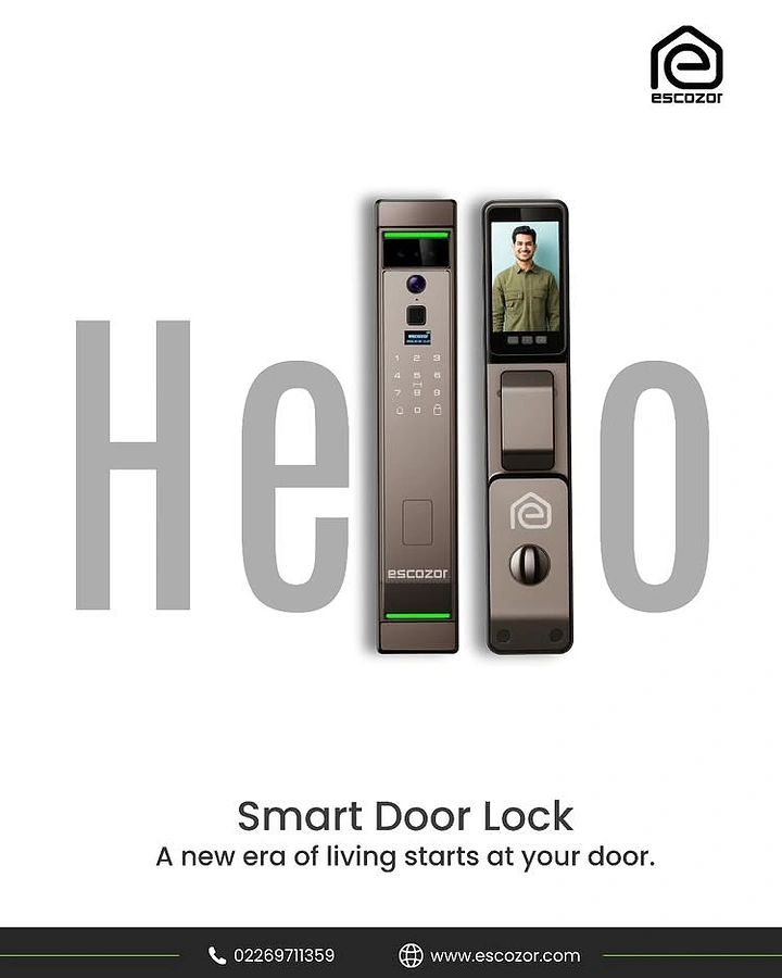 Hardware Stores creative ad: Two-part smart door lock replacing the letters of a giant word