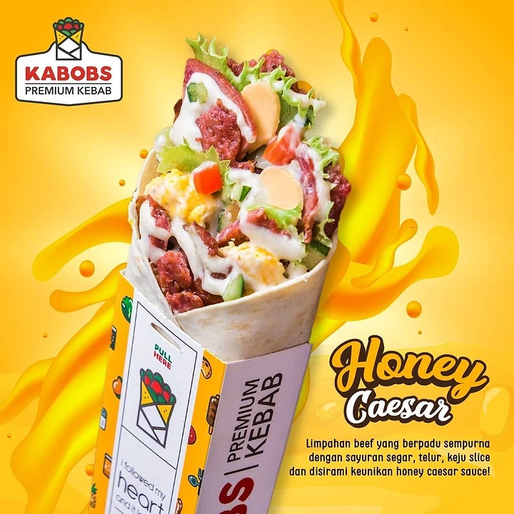 Arabic & Middle Eastern Restaurants creative ad: Honey splash transforms kebab into product idea