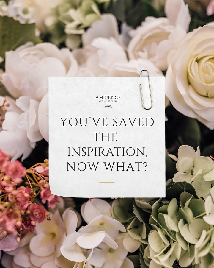 Wedding Planners creative ad: Paper-clipped note: saved inspiration, now what