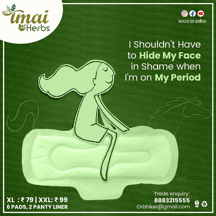 Period Care & Feminine Hygiene creative ad: Pad becomes empowering illustrated seating
