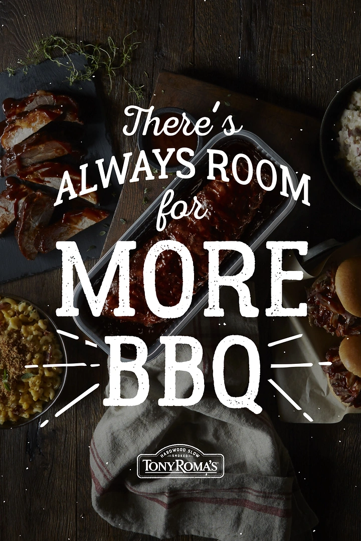 BBQ & Grill Restaurants creative ad: Witty room-for-more-BBQ copy concept