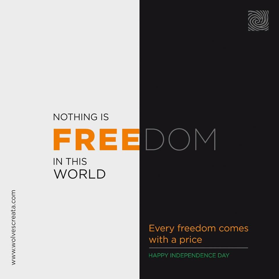 The word FREEDOM split across a light and a dark panel