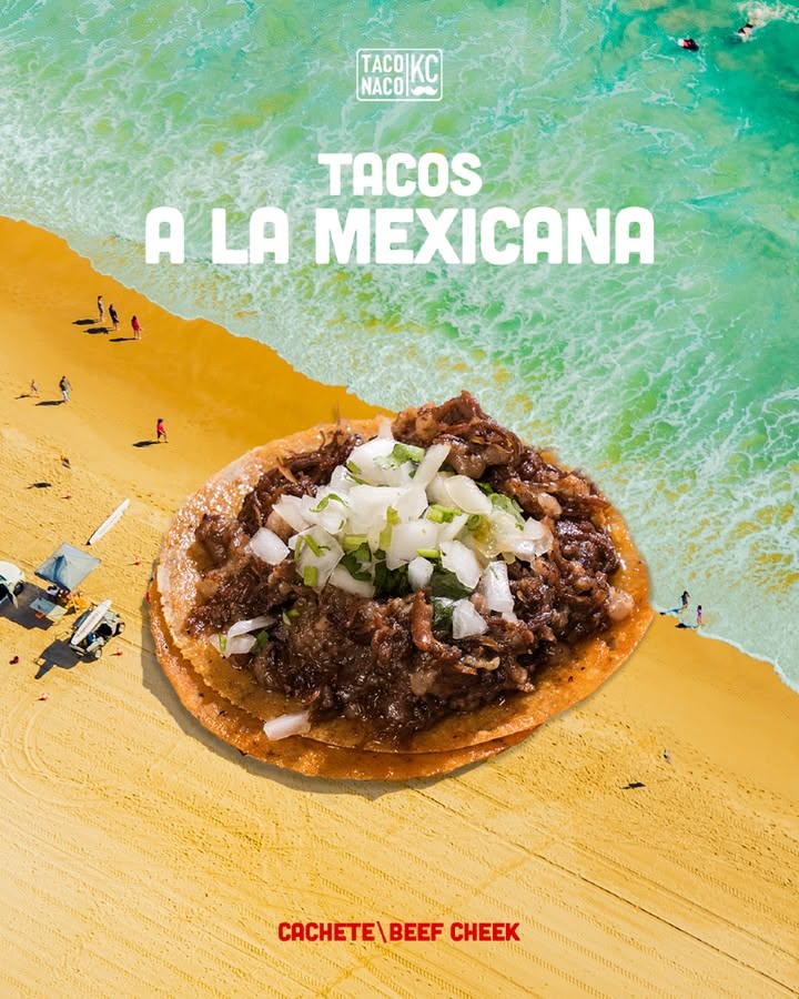 Instagram post: Taco staged as a beach scene, slide 1