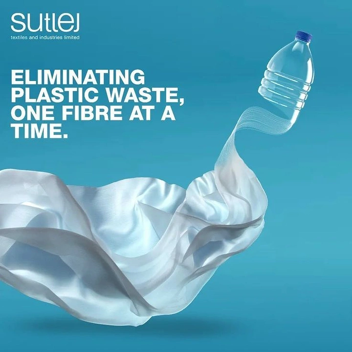 Manufacturing & Industrial Machinery creative ad: PET bottle unravelling into flowing white fabric
