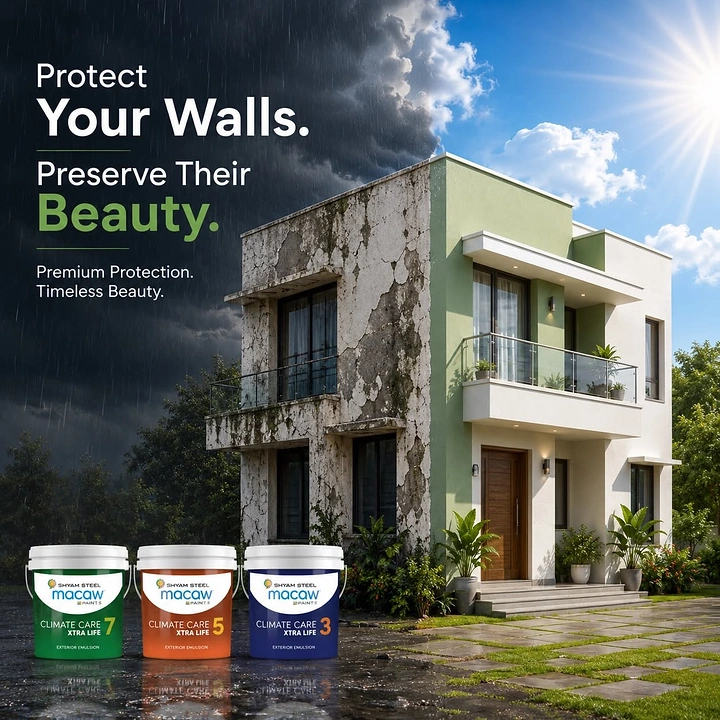House Painters creative ad: Half-weathered, half-protected house split