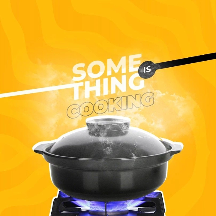 Home Appliances creative ad: Steam-lid teaser, 'something is cooking' pun
