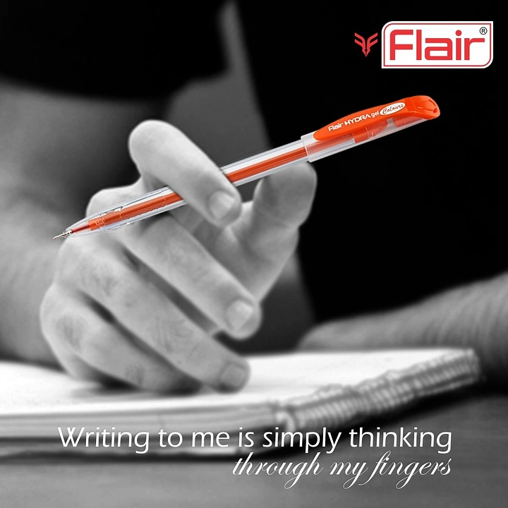 Pens & Writing Instruments creative ad: Thinking-through-fingers copy and imagery