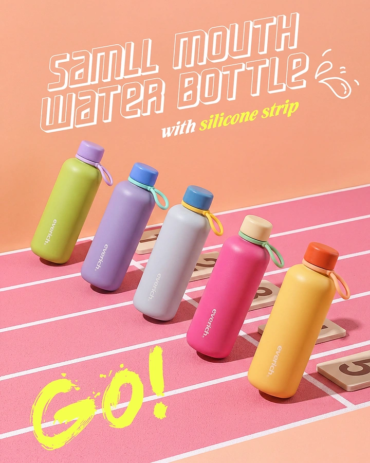 Tumblers, Flasks & Drinkware creative ad: Playful small-mouth product campaign