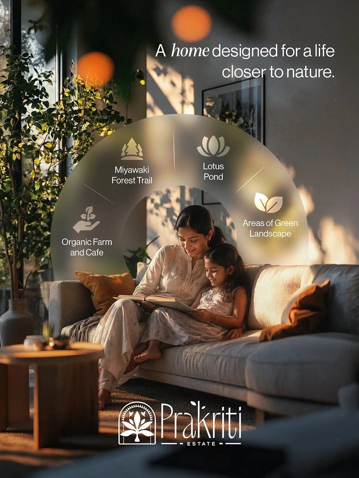 Vacation Rentals & Holiday Homes creative ad: Nature amenities orbit the family-centered home