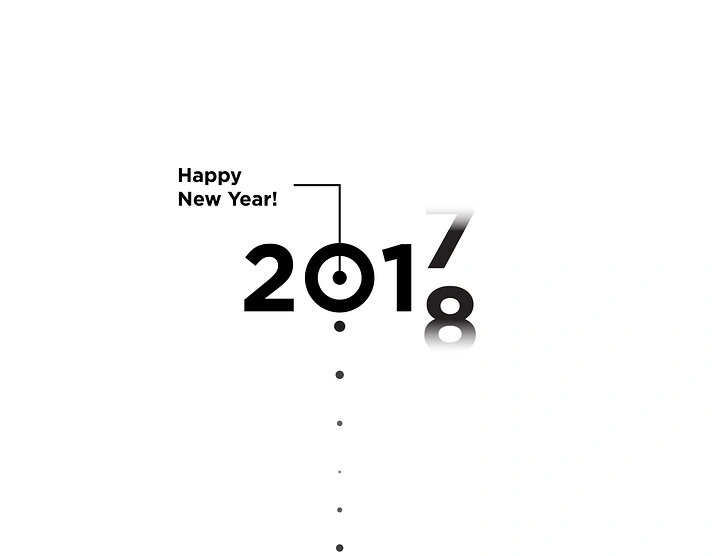 New Year creative ad: 2017 rolling over to 2018 like an odometer