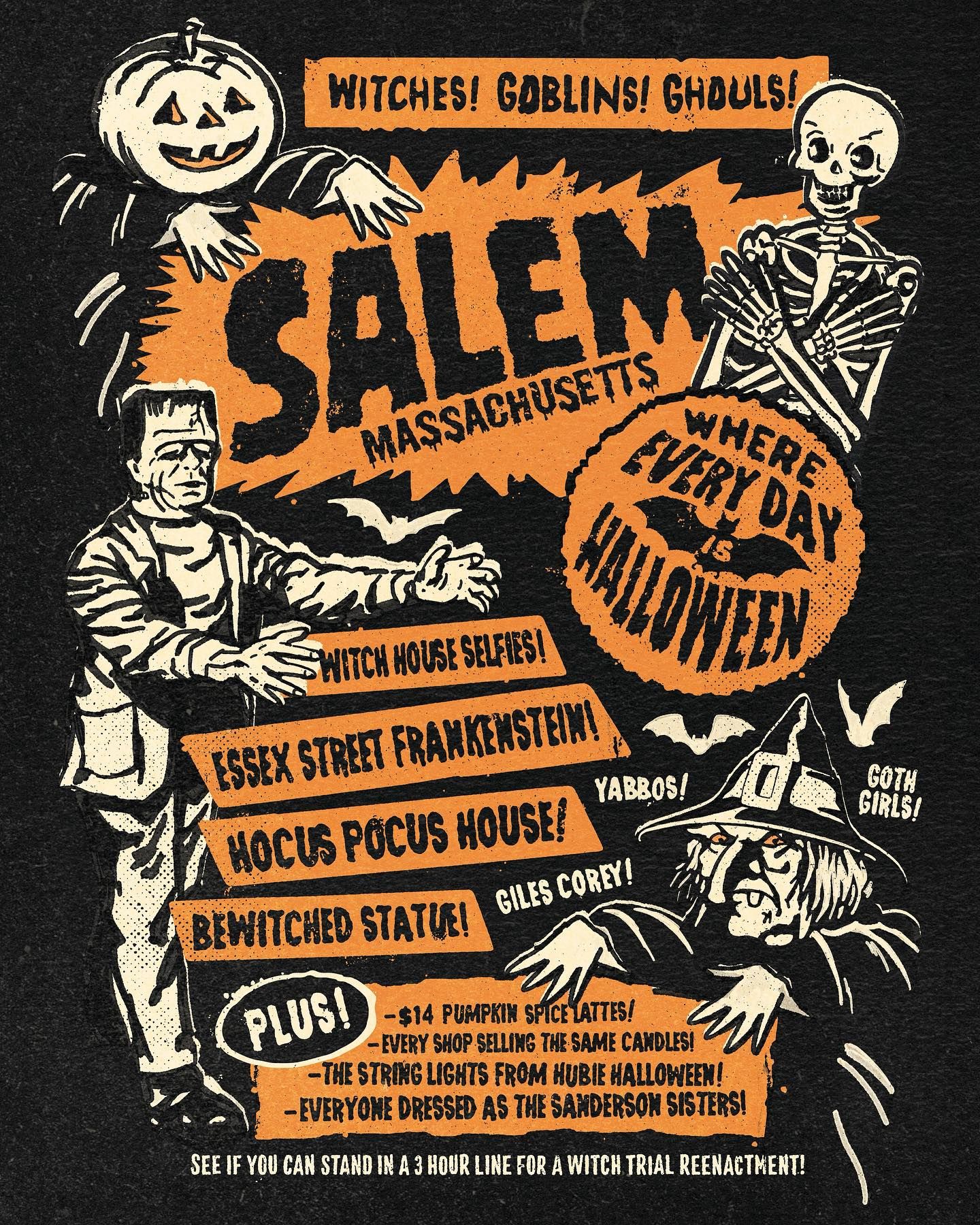 Vintage monster cast around a Salem title