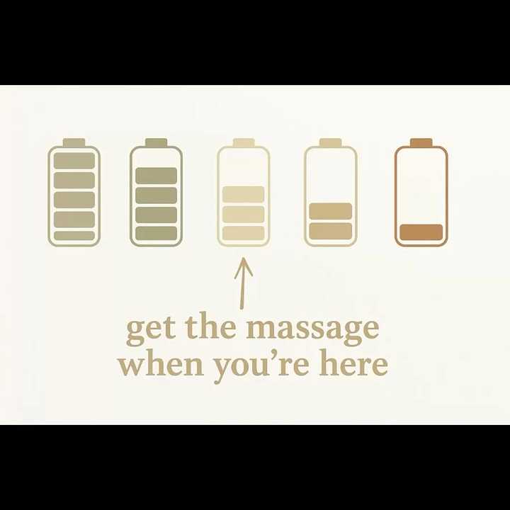 Spa & Massage creative ad: Draining battery metaphor, witty massage copy