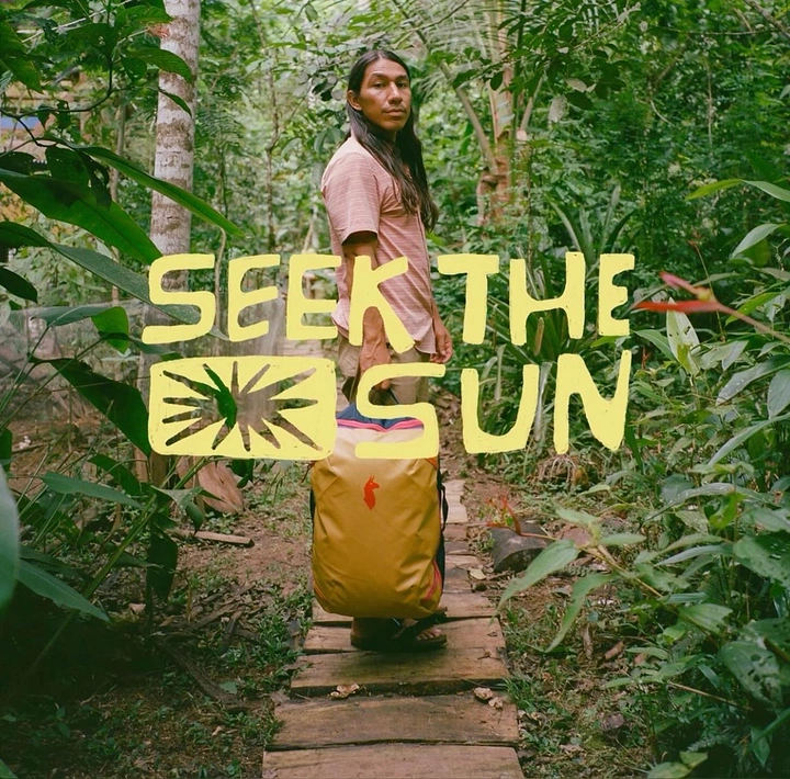 Summer Camps & Kids Activities creative ad: Sun-seeking copy integrated with hiking scene