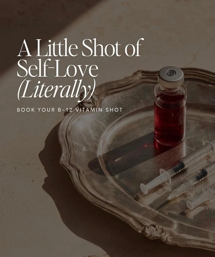 IV Therapy & Drip Bars creative ad: Shot-of-self-love copy pun