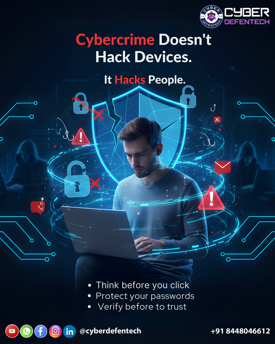 Instagram post: Witty copy reframes people as attack surface
