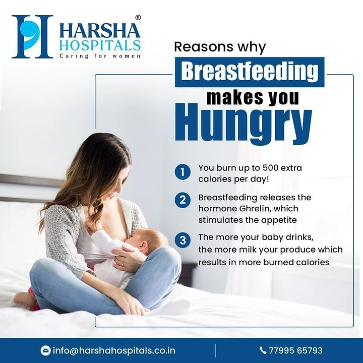 Maternity Hospitals & Gynaecologists creative ad: Witty breastfeeding hunger explanation