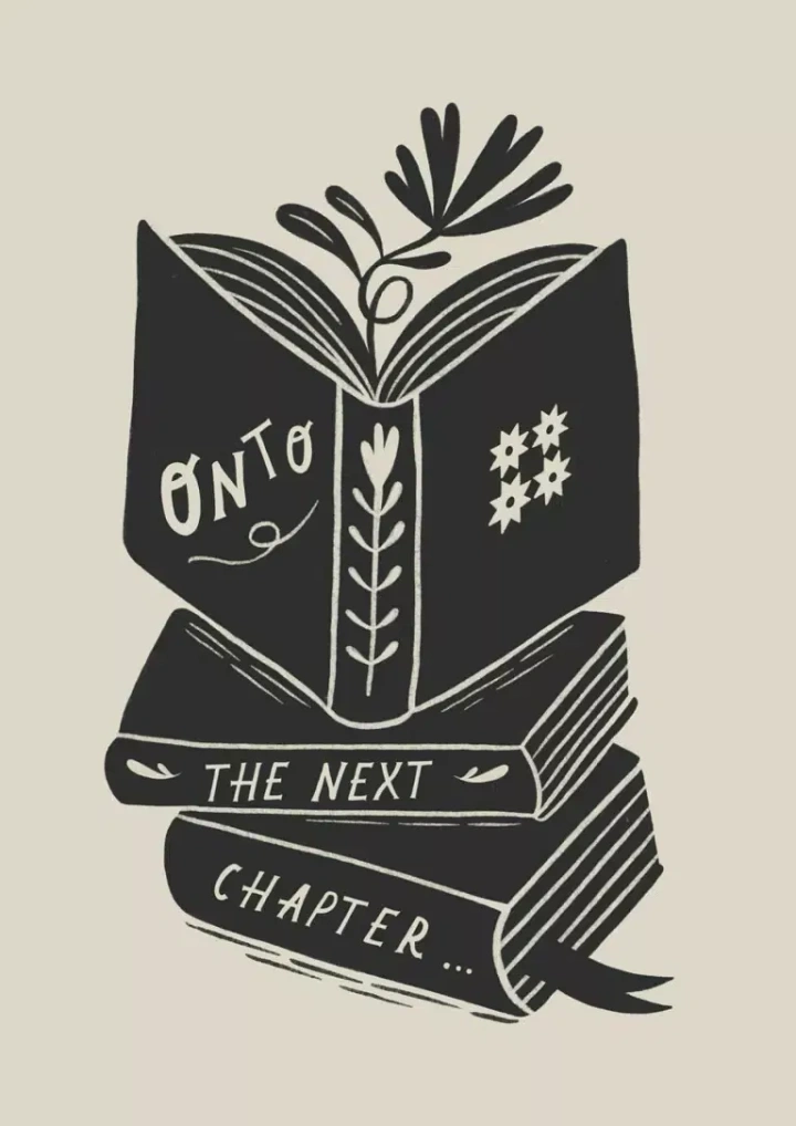 Bookstores creative ad: Book stack blooms, 'next chapter' pun