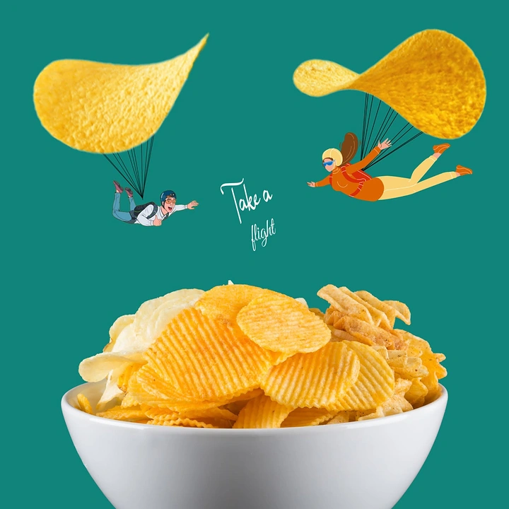 Snacks & Namkeen Brands creative ad: Chips as parachutes, take a flight