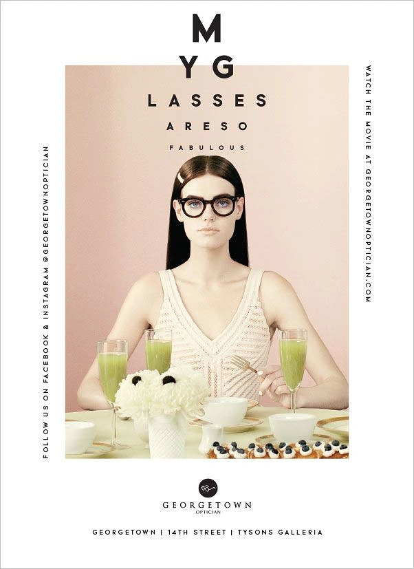 Opticians & Eye Care creative ad: Eye-chart typography headline, stylish editorial