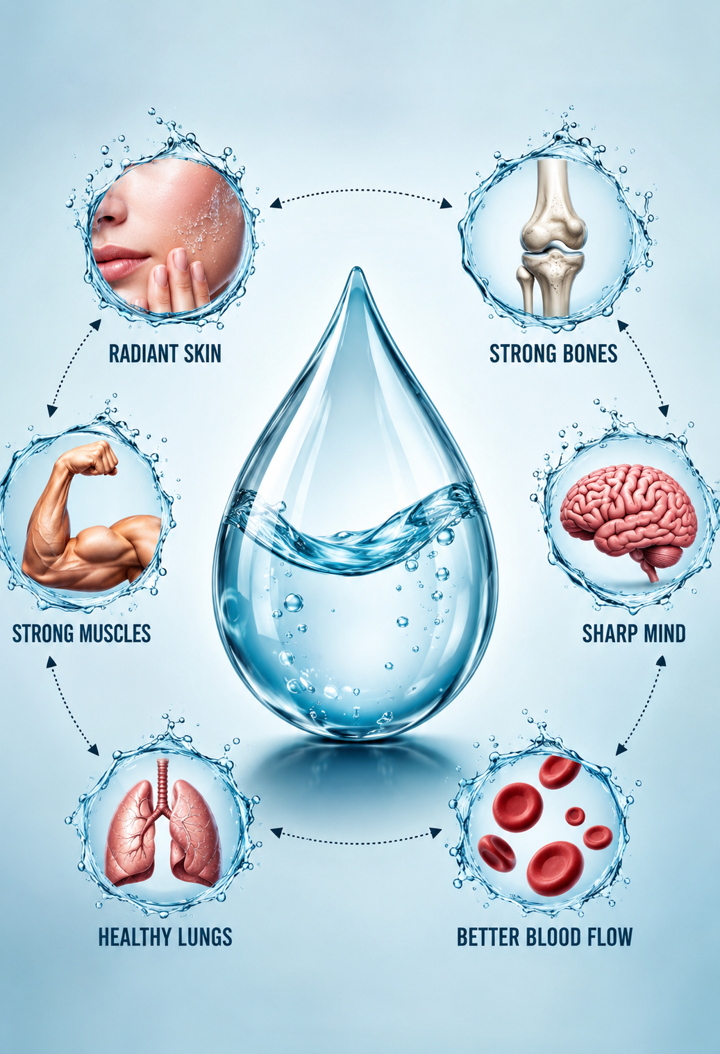 Story: Central droplet connects bodily benefits