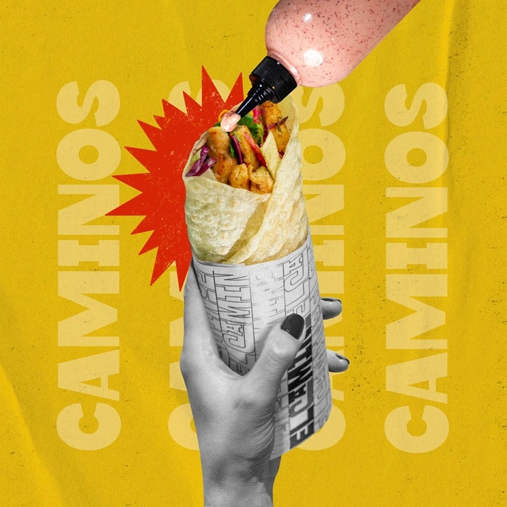 Mexican Restaurants creative ad: Taco framed as bold editorial object