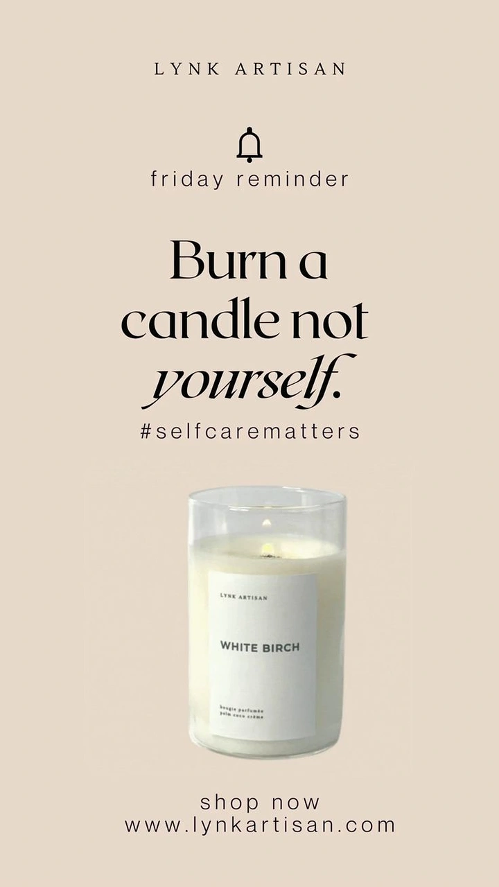 Candles & Home Fragrance creative ad: Witty 'burn a candle not yourself' copy