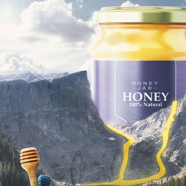 Honey Brands creative ad: Honey creates mountain-road landscape