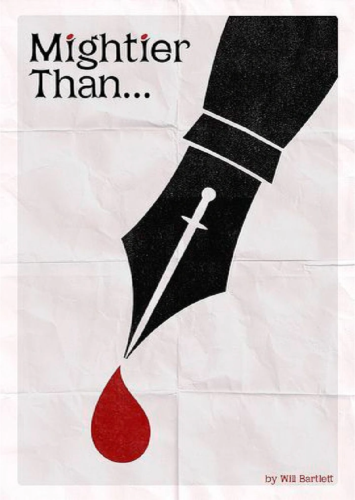 Pens & Writing Instruments creative ad: Nib and ink drop amplify strength message