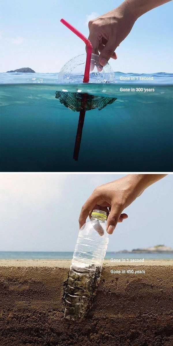 Packaged Drinking Water creative ad: Environmental future-time water intervention
