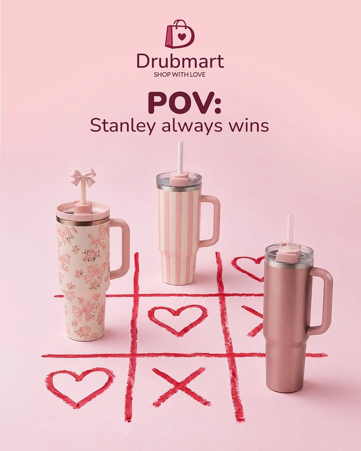 Tumblers, Flasks & Drinkware creative ad: Tumblers transform tic-tac-toe game