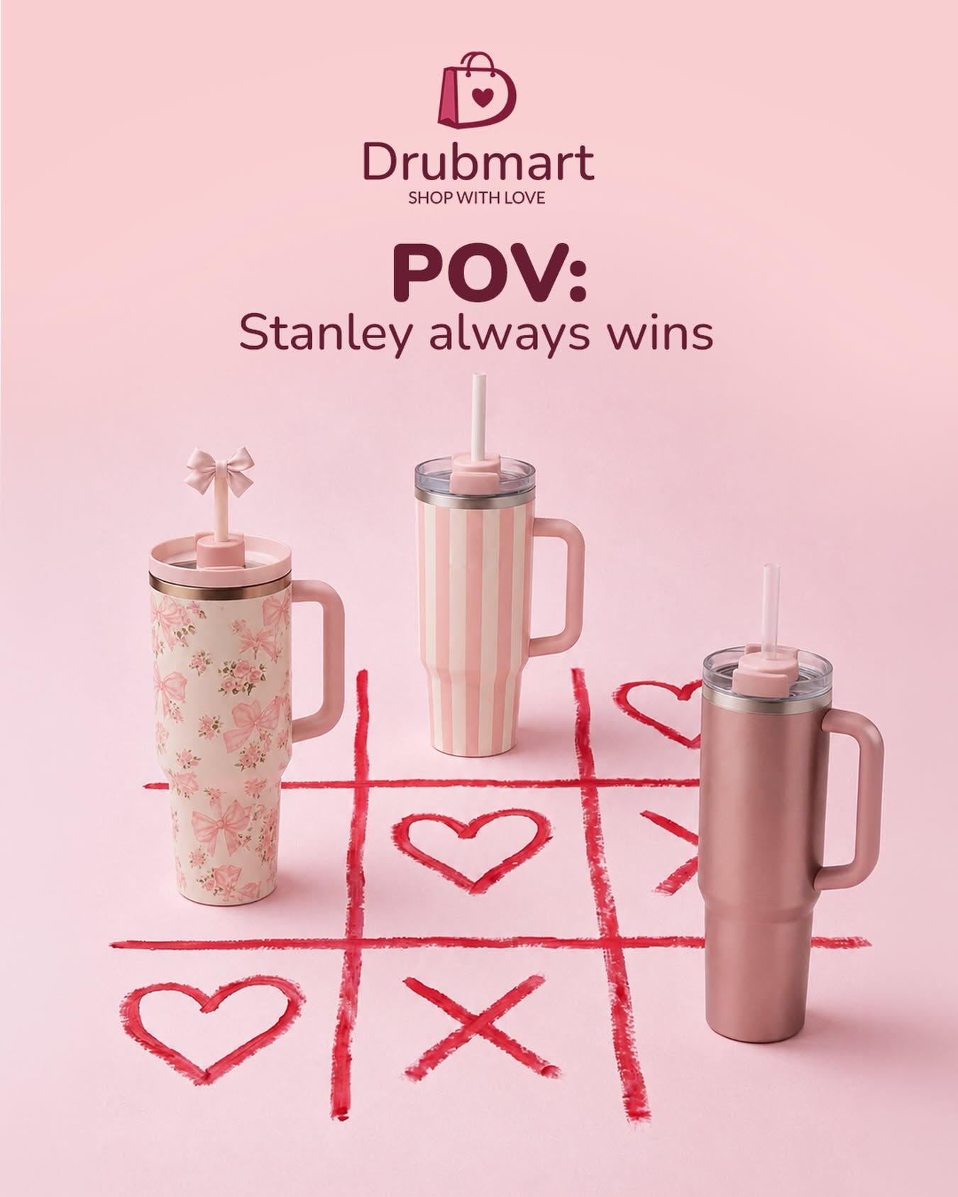 Instagram post: Tumblers transform tic-tac-toe game