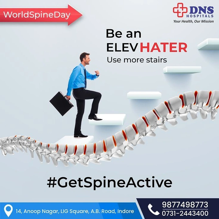 Chiropractors creative ad: Spine becomes stairs for elevation pun