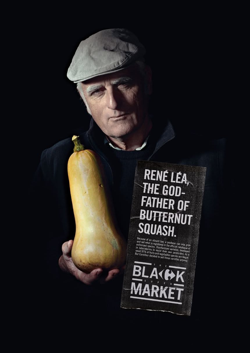Poster: Elderly farmer in a flat cap holding a butternut squash
