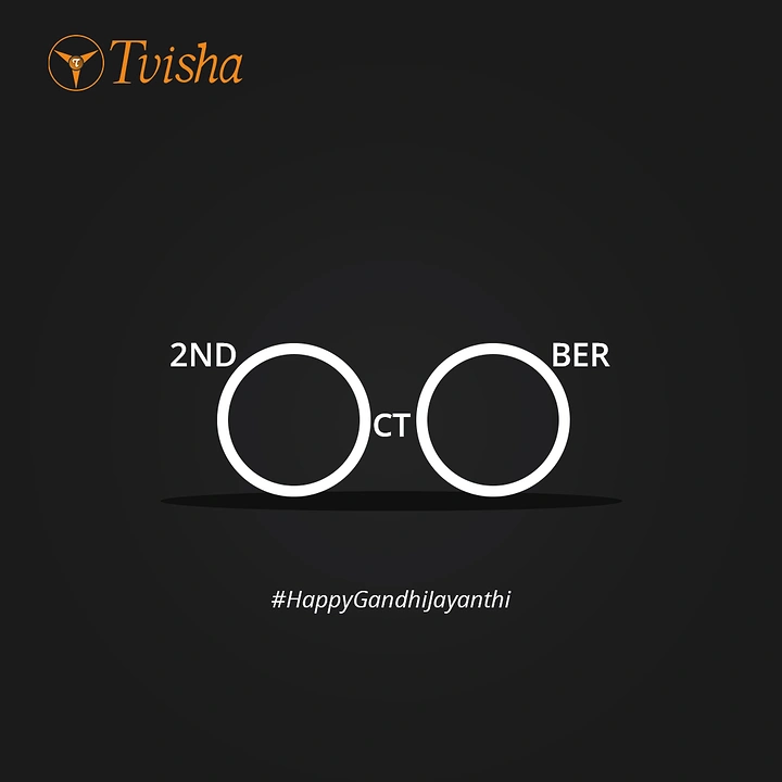 Gandhi Jayanti creative ad: Round spectacles formed from the 'O's of 'October'