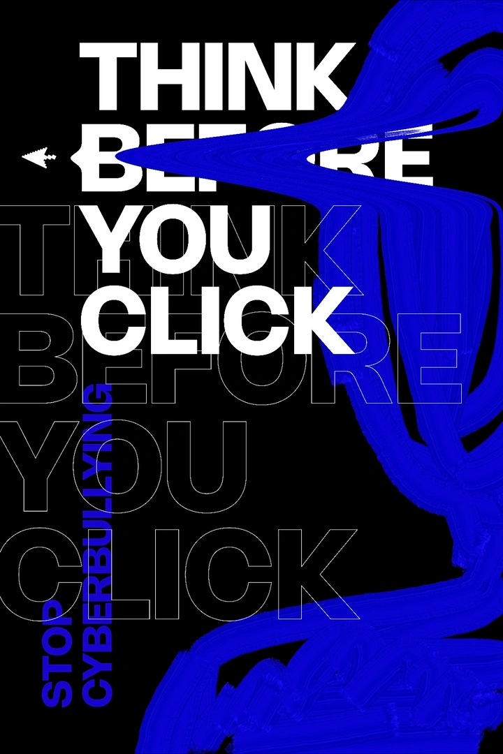 Cybersecurity Companies creative ad: Bold click-warning typography with clear cyber message