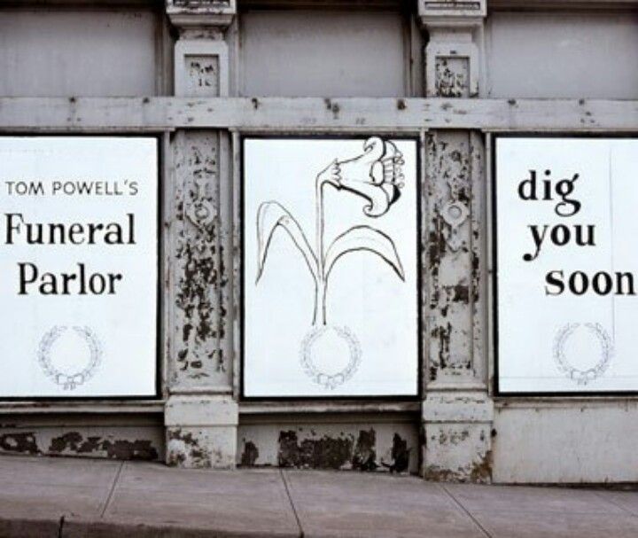 Banner: Witty 'dig you soon' parlor billboard