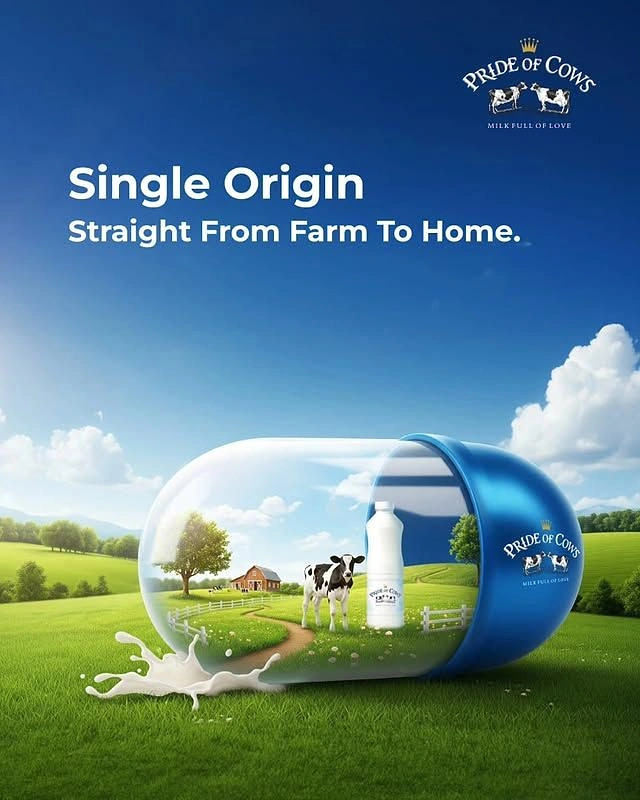 Dairy Brands creative ad: Farm inside capsule, single origin