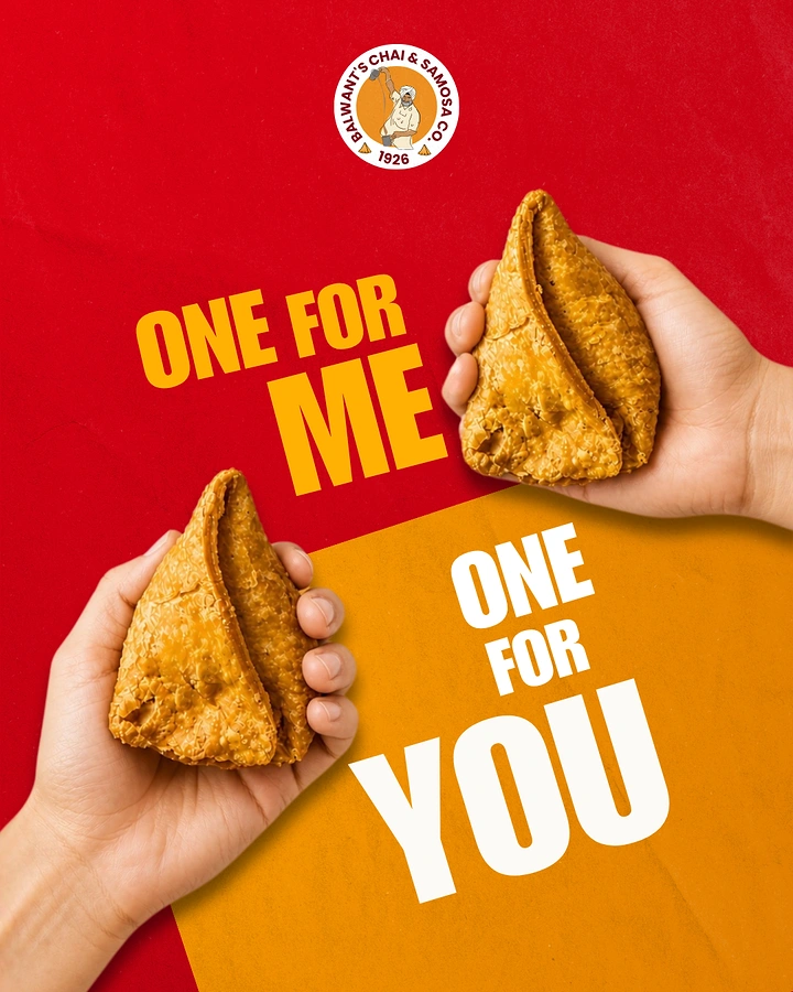 Indian Restaurants creative ad: Playful hands create sharing concept