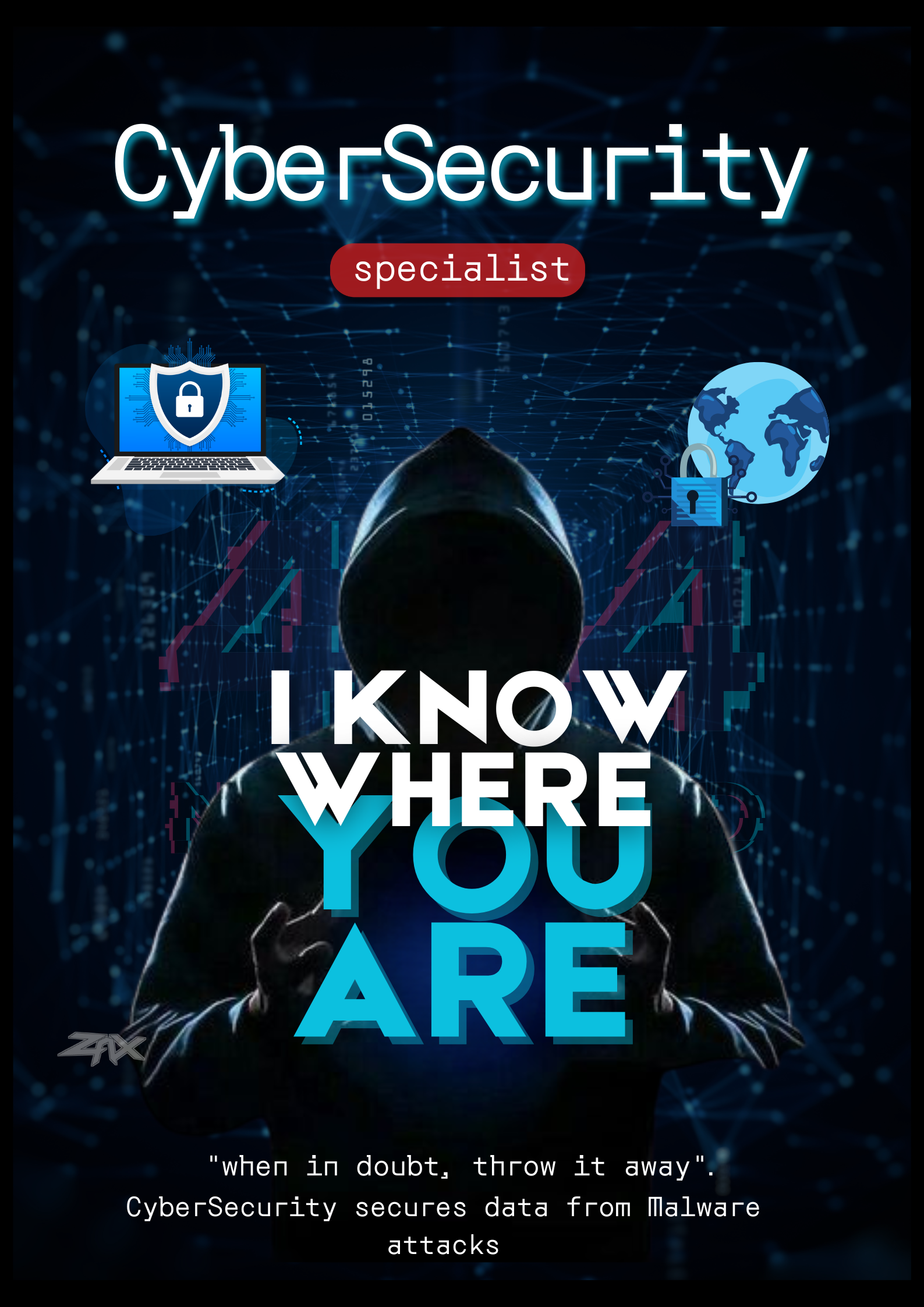 Story: Tracking metaphor with strong cyber poster craft