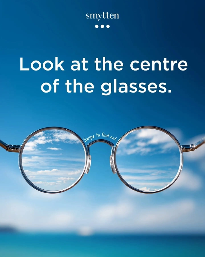 Opticians & Eye Care creative ad: Sky inside lenses, swipe interaction