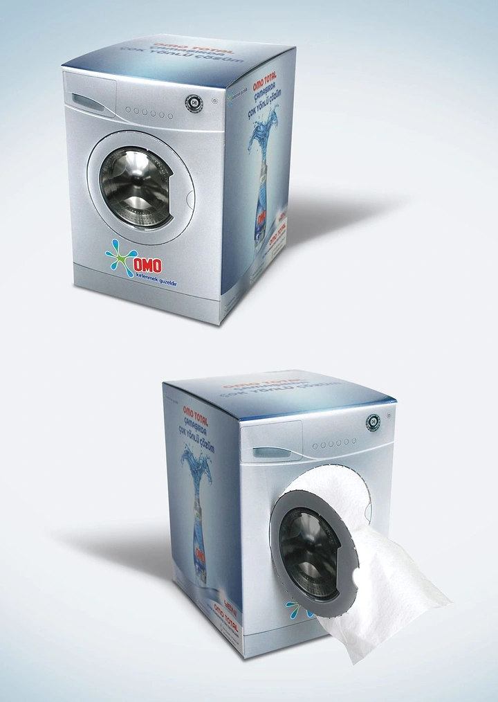 Laundry & Dry Cleaning creative ad: Washing machine as tissue box