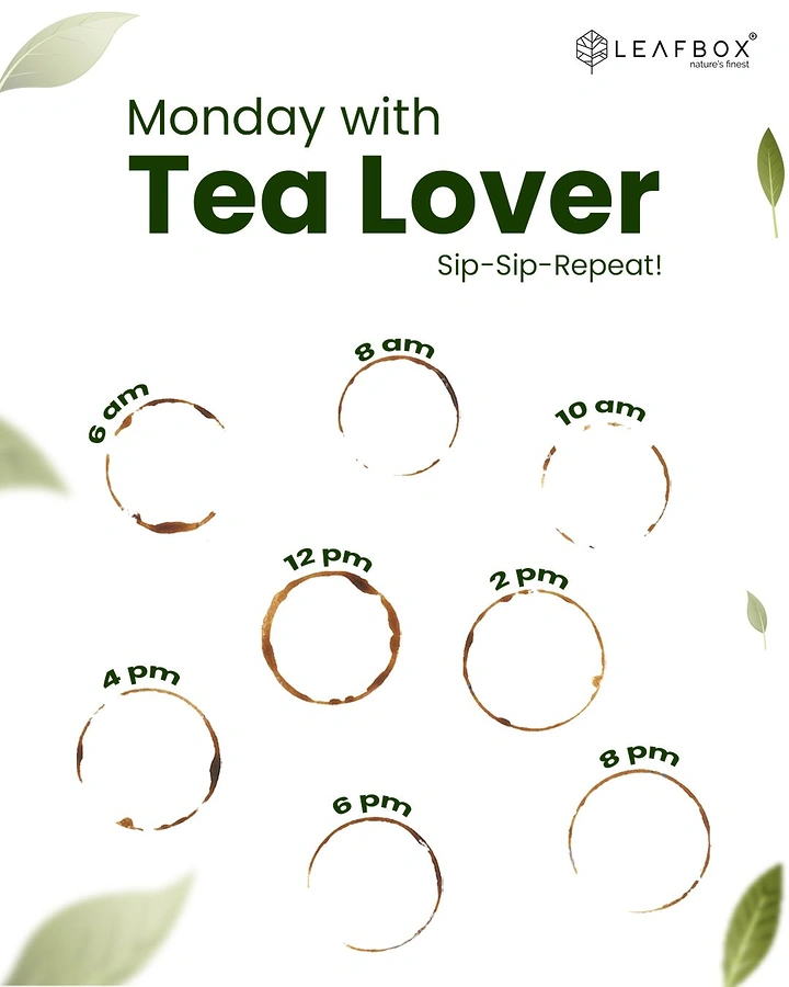 Tea & Chai Brands creative ad: Cup stain rings as daily clock
