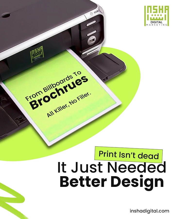 Printing Shops creative ad: Witty 'Print isn't dead' brochure copy
