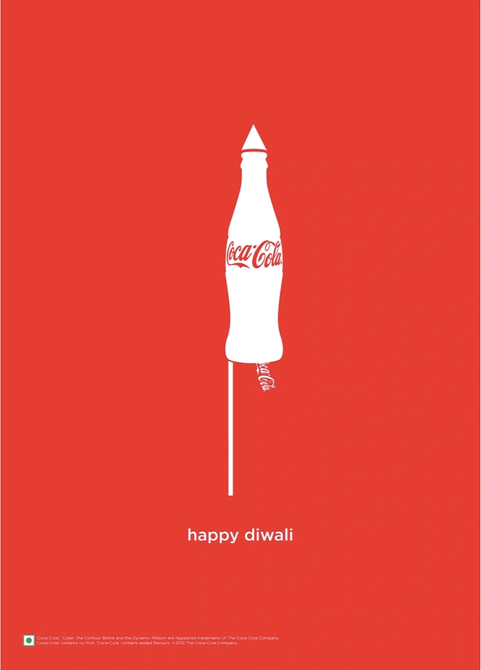Diwali creative ad: Coke bottle becomes a Diwali rocket