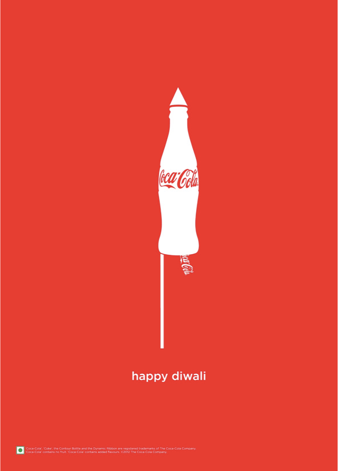 Contour bottle silhouette as a Diwali rocket