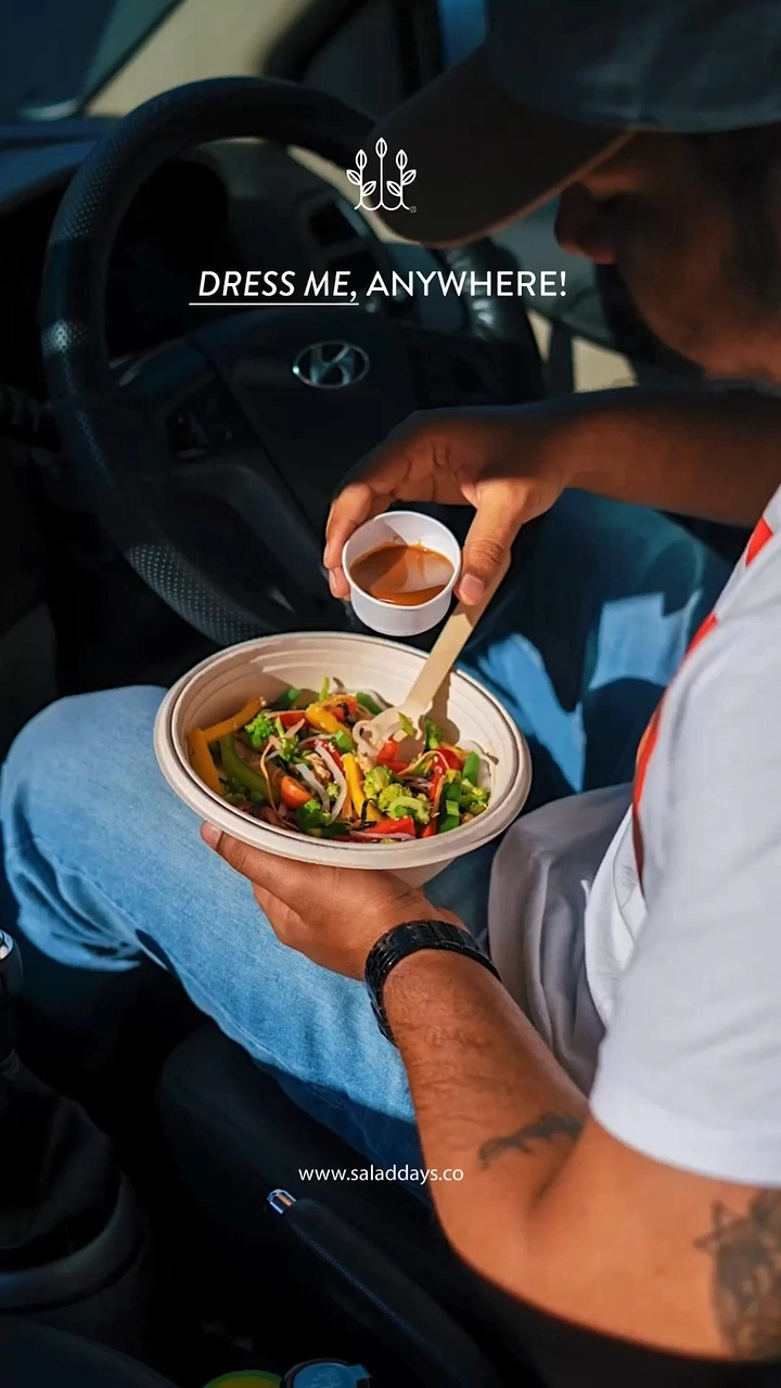 Salad Bars & Healthy Restaurants creative ad: Car setting sells salad anywhere
